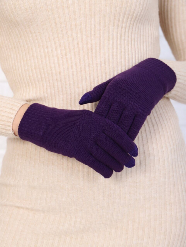 Перчатки женские теплые безразмерные сенсорные цвет фиолетовый