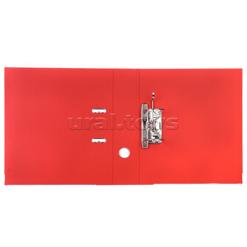 Папка с арочным механизмом A4 75 мм PP двусторонний разобранная, металлическая окантовка, запечатка форзаца, наварной карман с этикеткой, красная