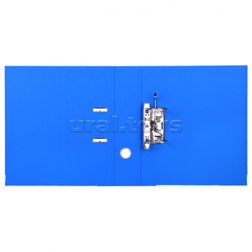 Папка с арочным механизмом A4 75 мм PP двусторонний разобранная, металлическая окантовка, запечатка форзаца, наварной карман с этикеткой, голубая