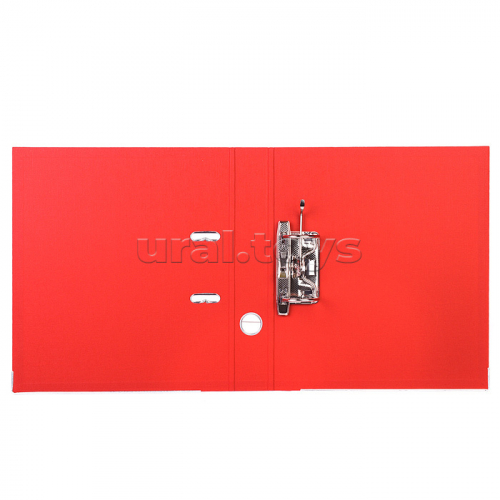 Папка с арочным механизмом A4 50 мм PP двусторонний разобранная, металлическая окантовка, запечатка форзаца, наварной карман с этикеткой, красная