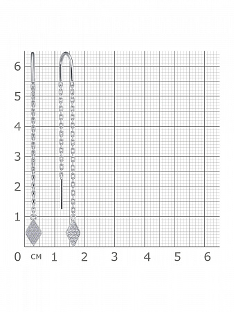 12-1352 Серьги с фианитом родированные серебро 925*