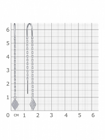 12-1352 Серьги с фианитом родированные серебро 925*