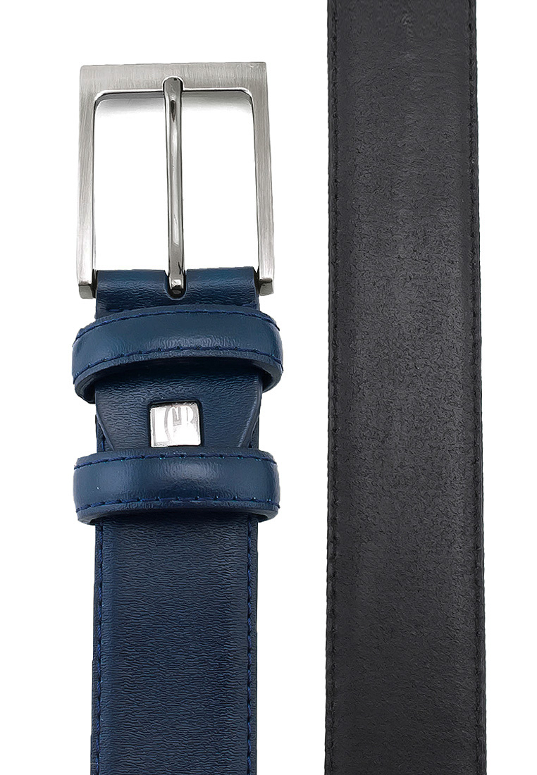 Ремень кожаный мужской CARPENTER Crb18 гладк. синий