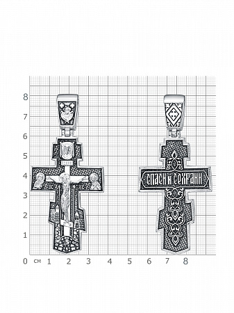 2-589-3 Крест из серебра частичное чернение литье