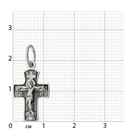 2-089-3 Крест (Покров Пресв. Богородицы) из серебра частичное чернение литье