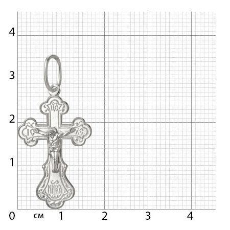 1-161-1 крест из серебра штампованный белый