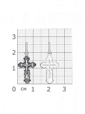 1-178-3 крест из серебра частично черненый штампованный
