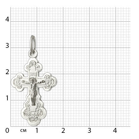 1-074-1 крест из серебра штампованный белый