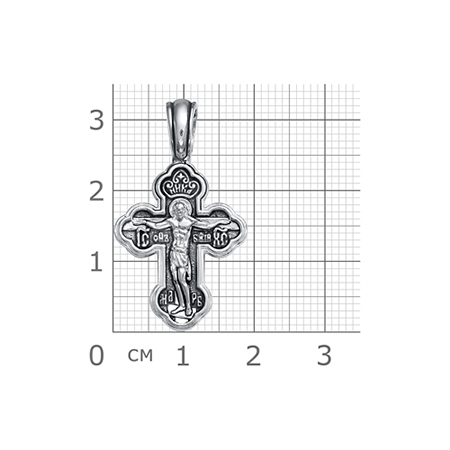 2-438-3 Крест (Ангел Хранитель) из серебра частичное чернение литье