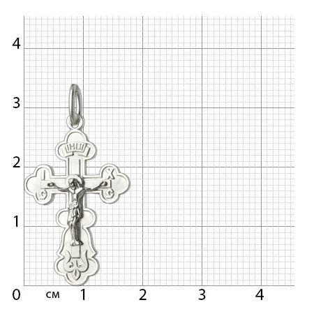 1-051-1 крест из серебра штампованный белый