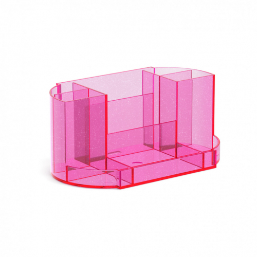 Подставка настольная пластиковая ErichKrause® Victoria, Glitter, розовый