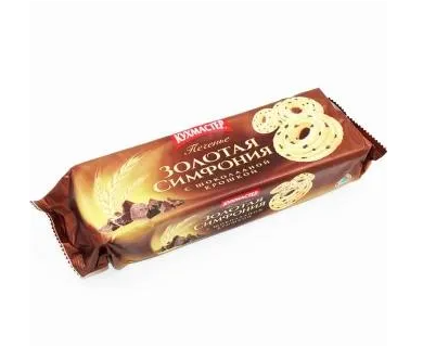 Печенье Кухмастер Золотая симфония с шок. крошкой 230гр