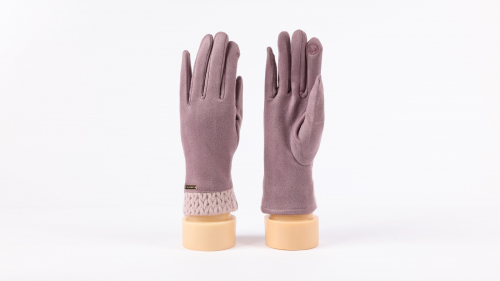 Велюровые перчатки с трикотажным манжетом