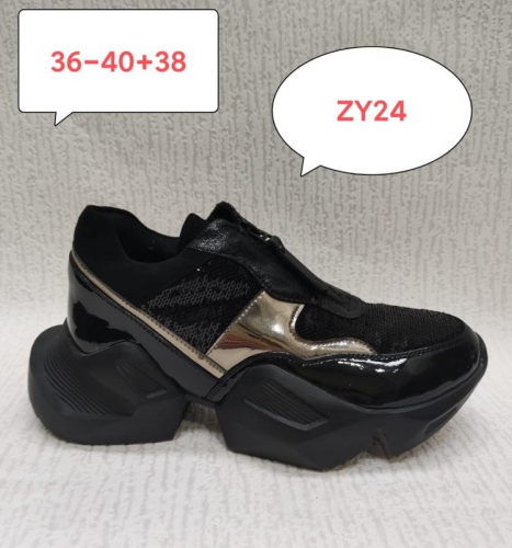 Fashion ZY-24Z Кроссовки чер-бронз текстиль+иск лак