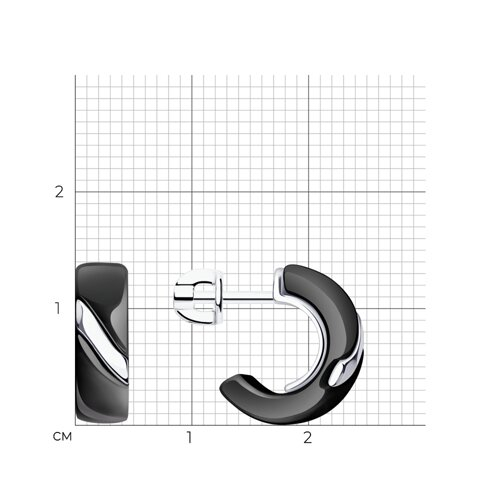 94-122-01419-1 - Серьги из серебра с керамическими вставками