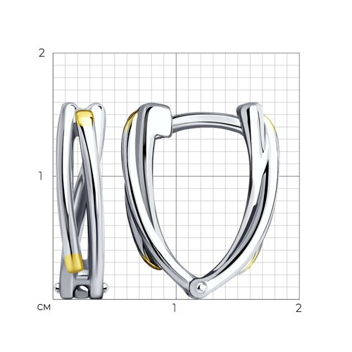 94-120-01568-1 - Серьги из золочёного серебра