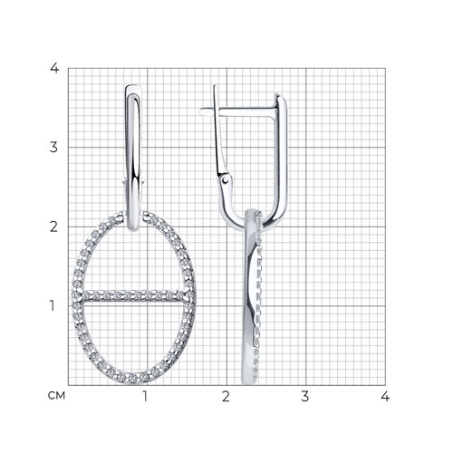 94025792 - Серьги из серебра с фианитами