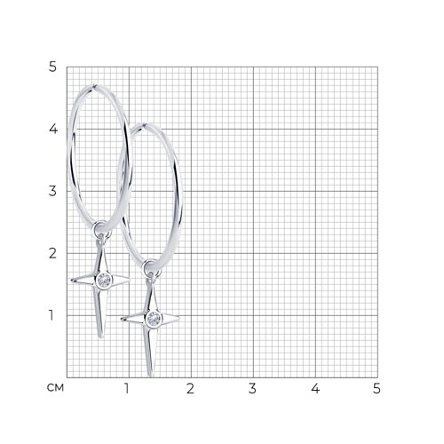 94024825 - Серьги из серебра с фианитами