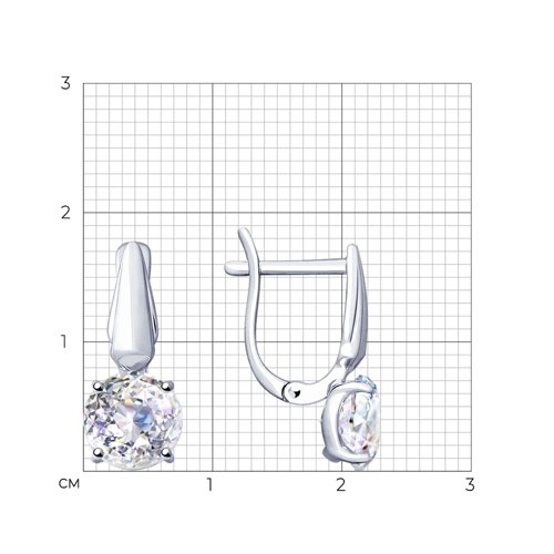 89020110 - Серьги из серебра с фианитами