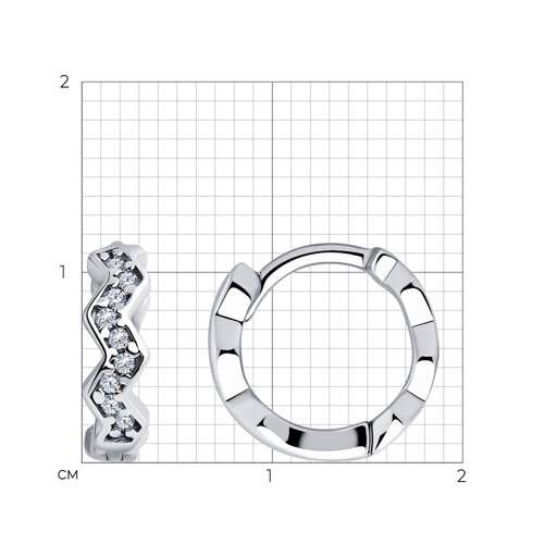 94025970 - Серьги из серебра с фианитами