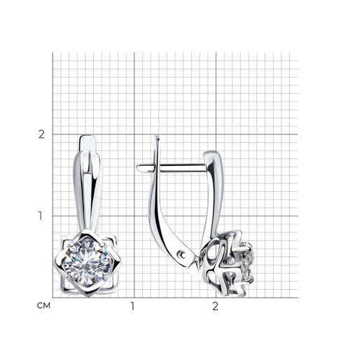94025255 - Серьги из серебра с фианитами