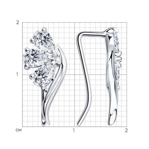 94024816 - Серьги из серебра с фианитами