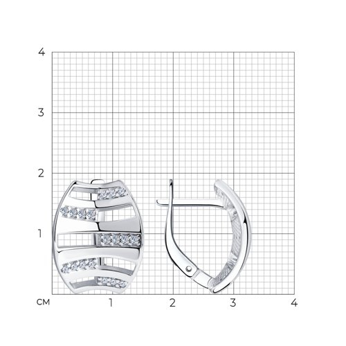 94024204 - Серьги из серебра с фианитами