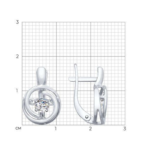 94023006 - Серьги из серебра с фианитами