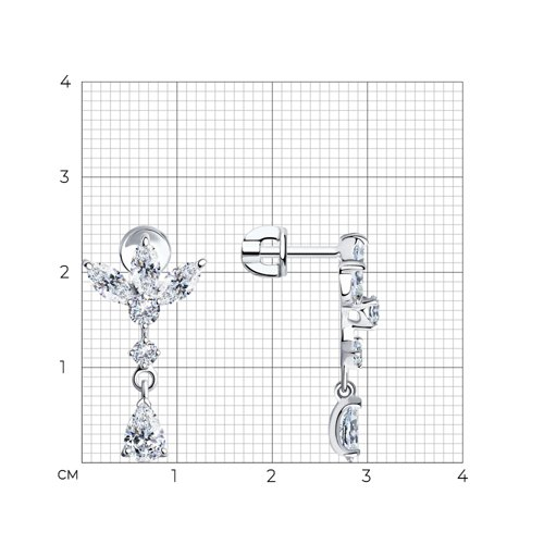 94024823 - Серьги из серебра с фианитами