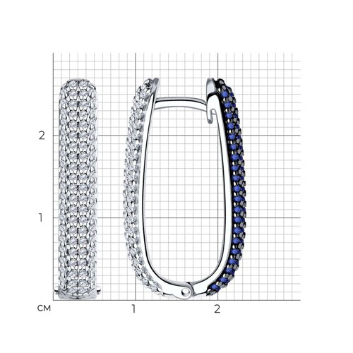 94-120-01900-1 - Серьги из серебра с фианитами