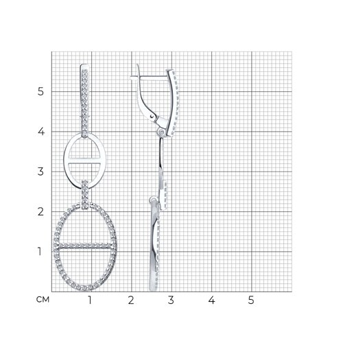 94025793 - Серьги из серебра с фианитами