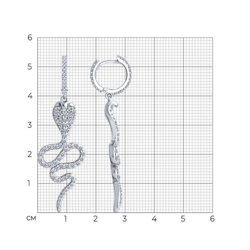 94025882 - Серьги из серебра с фианитами
