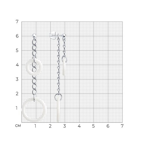 94025636 - Серьги из серебра с керамическими вставками
