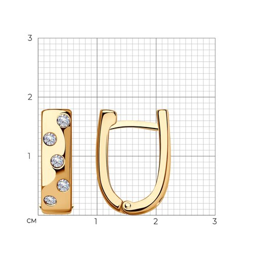 93-120-01515-1 - Серьги из золочёного серебра с фианитами