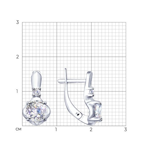 89020111 - Серьги из серебра с фианитами