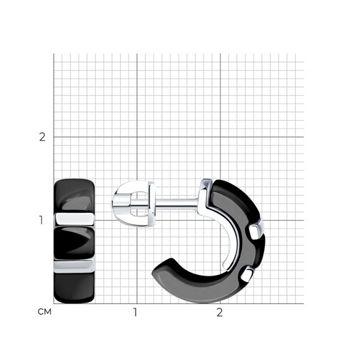 94-122-01454-1 - Серьги из серебра с керамическими вставками