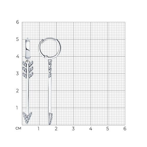94025538 - Серьги из серебра с фианитами