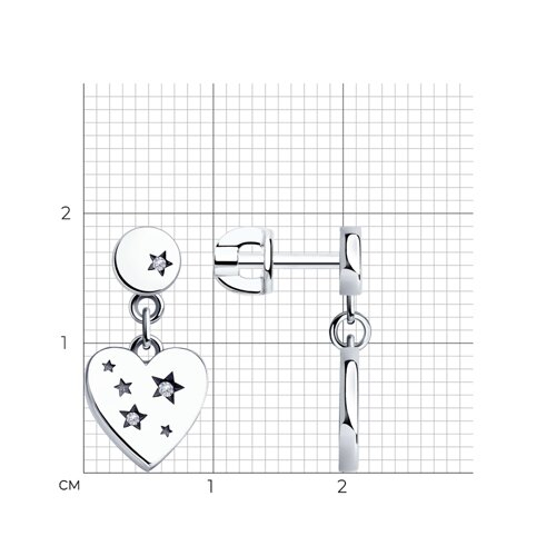 95020105 - Серьги из серебра с фианитами