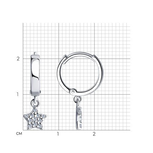 94025082 - Серьги из серебра с фианитами