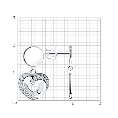 94025314 - Серьги из серебра с фианитами