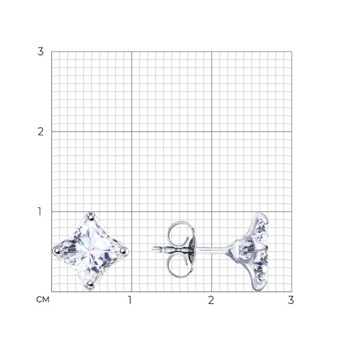 94-122-01643-1 - Серьги из серебра с фианитами