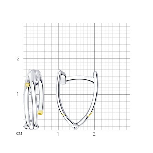94-120-01588-1 - Серьги из золочёного серебра