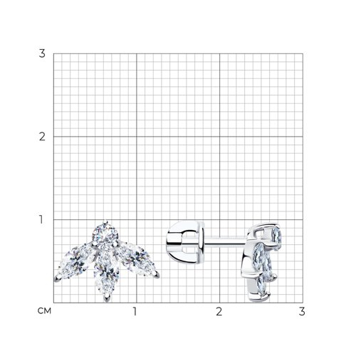 94024818 - Серьги из серебра с фианитами