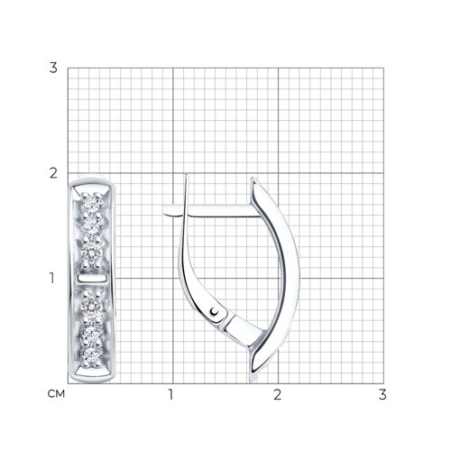 94-120-01544-1 - Серьги из серебра с фианитами