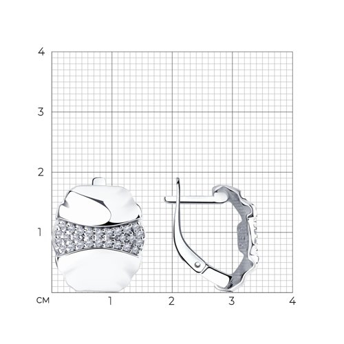 94-120-00904-1 - Серьги из серебра с фианитами