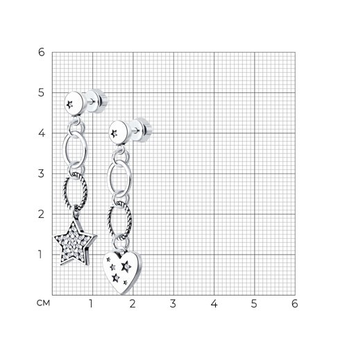95020103 - Серьги из серебра с фианитами