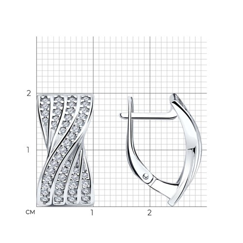 94025276 - Серьги из серебра с фианитами