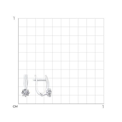 94025656 - Серьги из серебра с фианитами