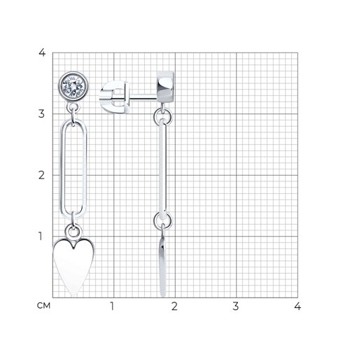 94025951 - Серьги из серебра с фианитами