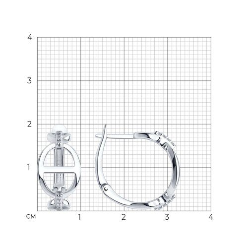 94025790 - Серьги из серебра с фианитами